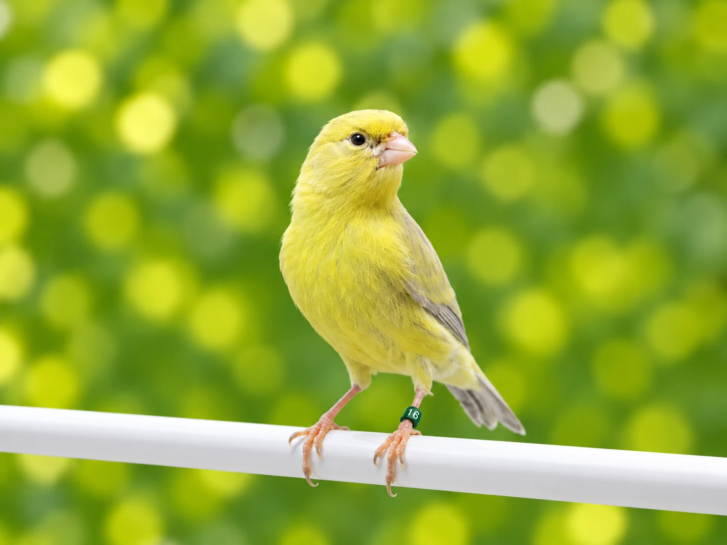 Canario amarillo sobre un posadero